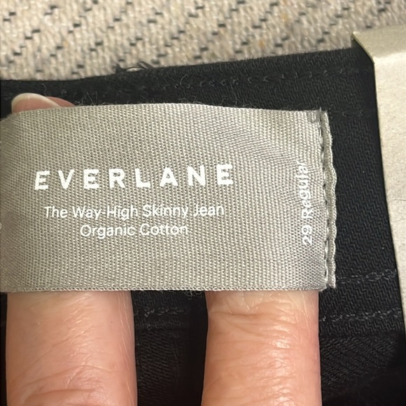 Everlane The Way High Skinny Jeans High Stretch Organic Cotton Black Jeans - Picture 5 of 17